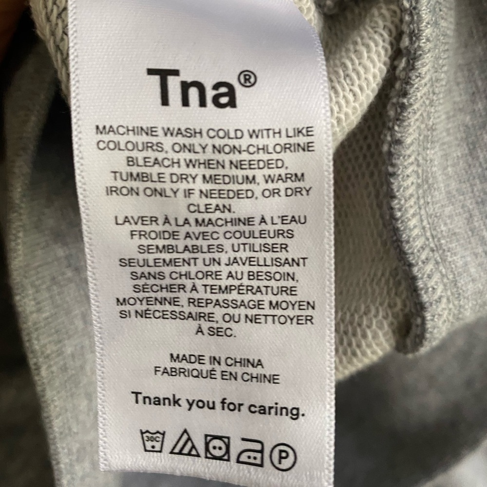 New Aritzia TNA Airy Perfect Grey Quarter-Zip Pullover French Terry Sweatshirt - Picture 11 of 12